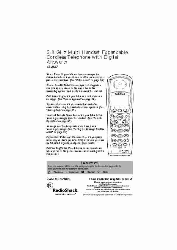 Radio Shack Cordless Telephone 5_8 GHz Multi-Handset Expandable Cordless Telephone with Digital Answerer-page_pdf